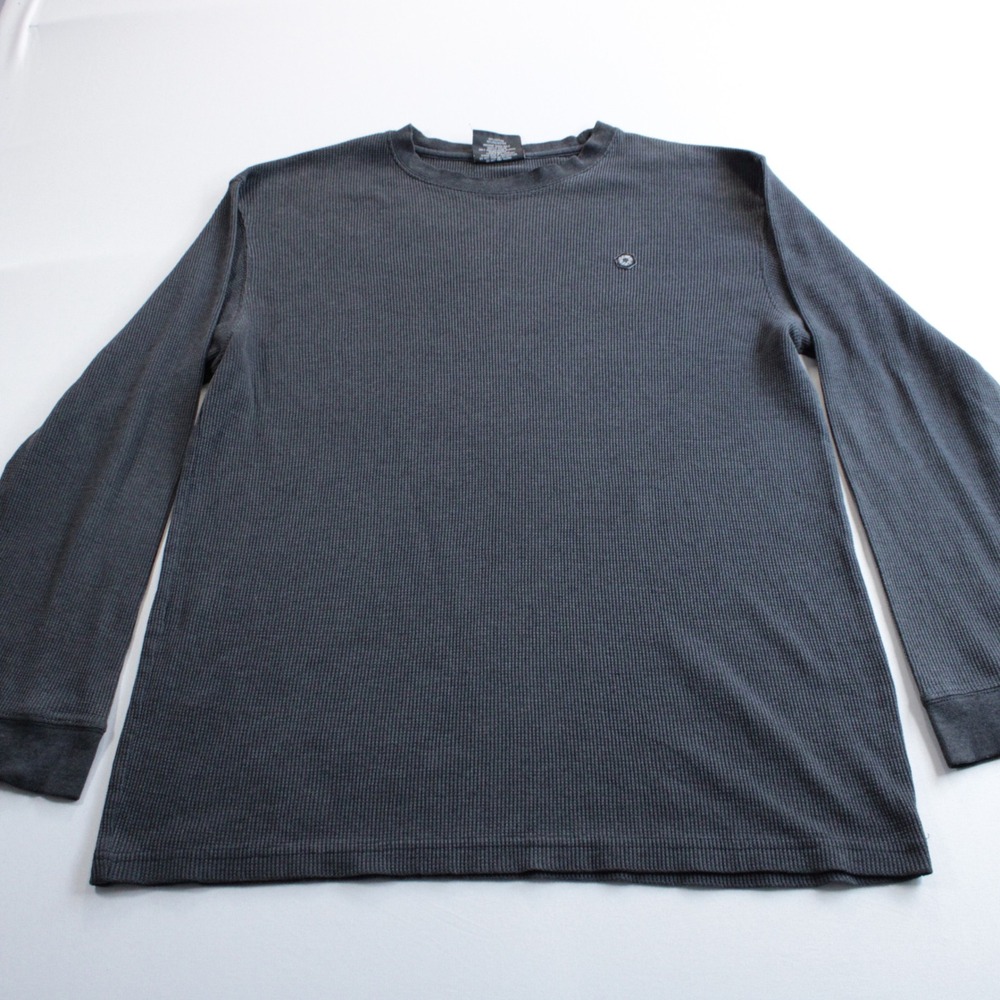 Southpole Mens XL Charcoal Gray Waffle Knit Thermal Long Sleeve Shirt Streetwear